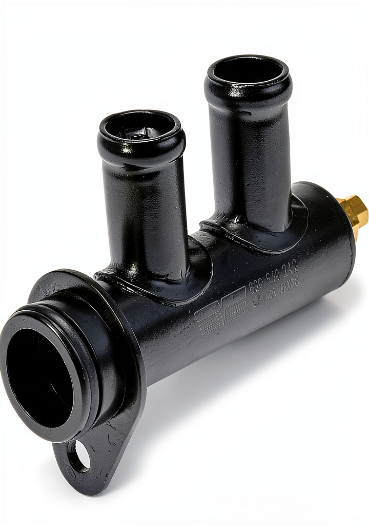 Installing Dorman Thermostat Bypass Pipe for Automotive Replacement on a wooden workbench