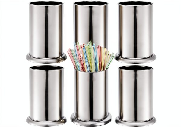 Stainless Steel Straw Holder ZEAYEA 6‑Pack Countertop Organizer-0