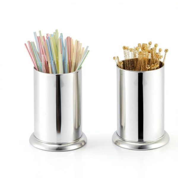 Stainless Steel Straw Holder ZEAYEA 6‑Pack Countertop Organizer-4