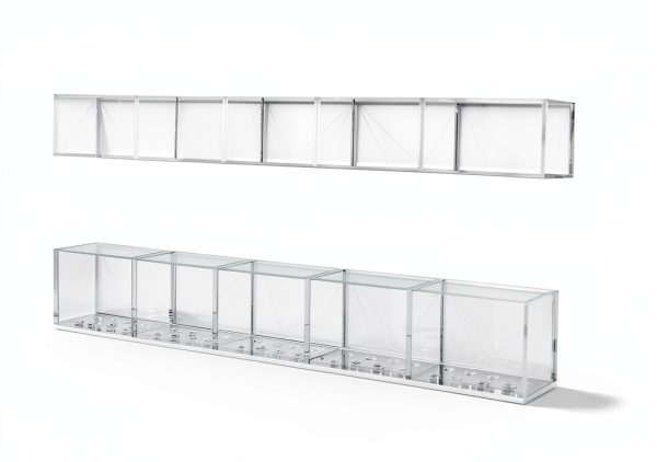 Acrylic Straw Holder for Cabinet Door 9.5”- Transparent Reusable Tumbler Straw Organizer Storage, Clear Small Kitchen Organization Accessories Container Rack, Ultra Sticky Cupboard Door Mounted-1