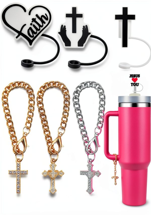 Jesus Straw Covers Christian Toppers for Stanley Cup 10MM Straws, 4-0
