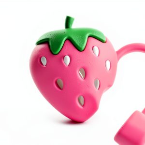 Pink Cute Strawberries Cartoon Straw Silicone Straw Plug, Straws Decorative Cap Staw Tips Bottle Accessories,Drinking Straw Dispensers,Kitchen Utensils and Gadgets-0