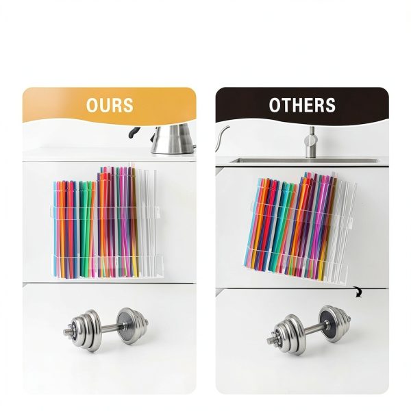 Straw Holder for Cabinet Door kidinit Acrylic 9.5" Split Design-4
