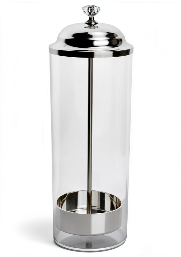 Drinking Straw Dispenser Dukars Glass Jar Chrome Lid Holds 100 Straws-6