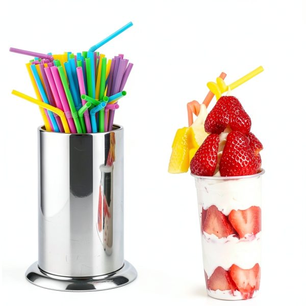 MyLifeUNIT Straw Holder for Counter, Stainless Steel Coffee Stirrers Holder 6.7" x 4.9"(2 pack)-4
