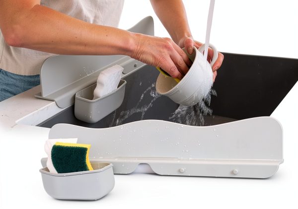 Silicone Sink Splash Guard MACMED Gray 19.5" Edge Protector-0