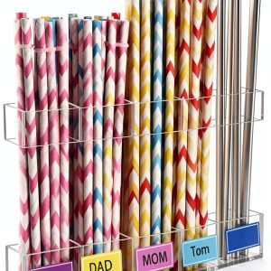 Straw Holder for Cabinet Door kidinit Acrylic 9.5" Split Design-0