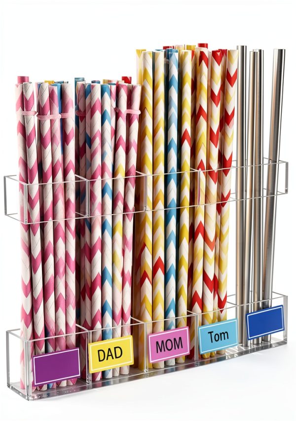 Straw Holder for Cabinet Door kidinit Acrylic 9.5" Split Design-0