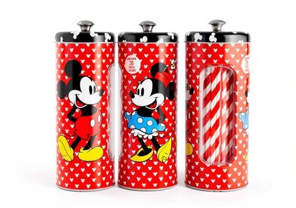 Mickey and Minnie Mouse Kitchen Accessories - Bundle of 1 Disney Straw Dispenser, Straws, More | Classic Mickey Mouse Straw Holder-1