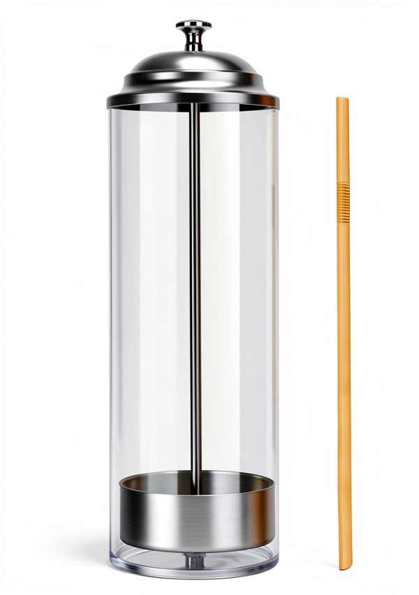 Drinking Straw Dispenser Dukars Glass Jar Chrome Lid Holds 100 Straws-1