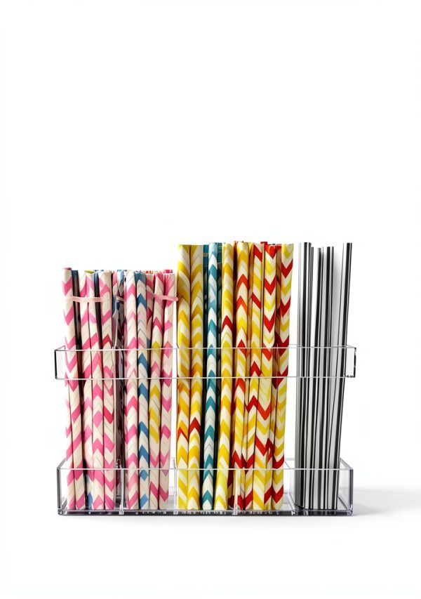 Straw Holder for Cabinet Door kidinit Acrylic 9.5" Split Design-2