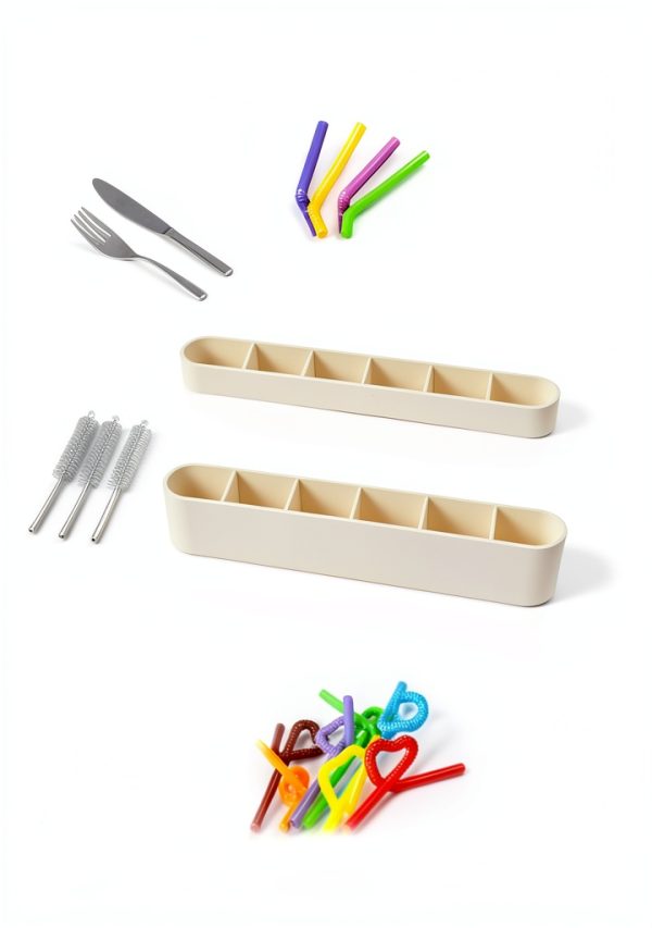 9.6" Large Straw Holder for Cabinet Door, Soft Silicone Straw-2